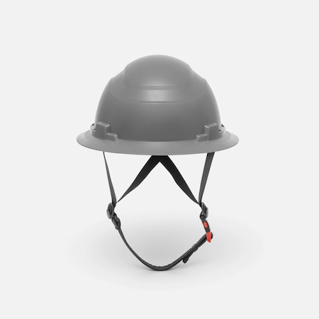 Ironwear Type 2 Class E Full Brim Safety Helmet w/ Chin Strap, Grey 3968-G