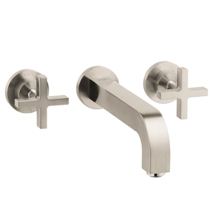 Axor Citterio Wall-Mounted Widespread Faucet with Cross Handles, 1.2 GPM in Brushed Nickel 39143821