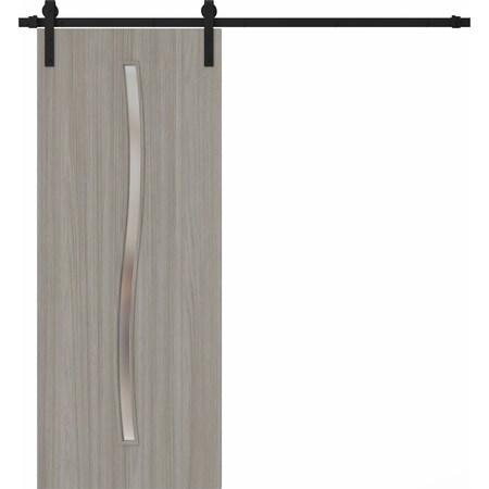 Sartodoors Modern Barn Door 36 x 84 inches, BASIC 3002 Oak Franko, 6.6FT Rail Track Heavy Hardware Set, Soli BASIC3002BD-B-DUFR-3684