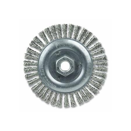 Weiler Roughneck Stringer Bead Twist Knot Wire Wheel, 5 in dia x 3/16 in W Face, 0.020 in 804-08806