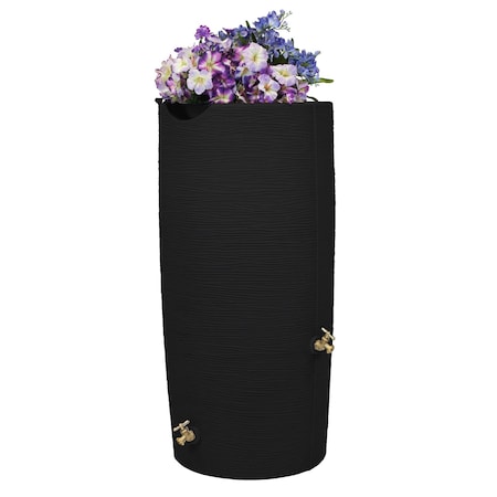 Good Ideas Impressions Stone 50 Gallon Rain Saver - Black IM-STO050-BLK