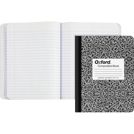 Tops Products COMPOSITION BOOK W/HARD COVER, WIDE RULE, 9-3/4 X 7-1/2, WHITE, 100 SHEETS/PAD 63795