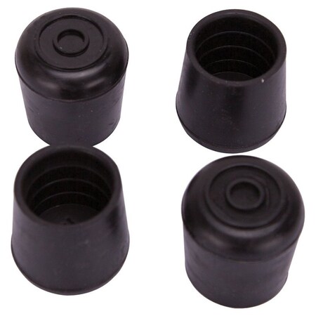 Prosource Furniture Leg Tip, Round, Rubber, Black, 1 in Dia, 1-1/2 in H FE-50636-B