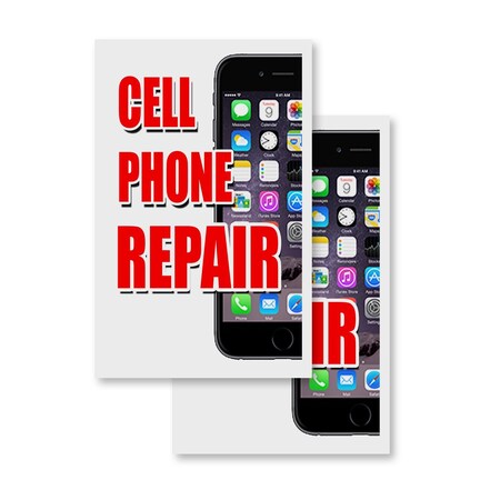 Signmission Cell Phone Repair, Vinyl Decals Only 24 Inch x 36 Inch, Vinyl Decal, 2PK DSB-2436-2PACK-Cell Phone Repair