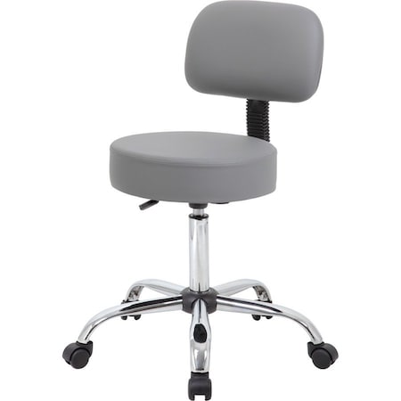 Boss Grey Caressoft Medical Stool W/ Back Cushion B245-GY