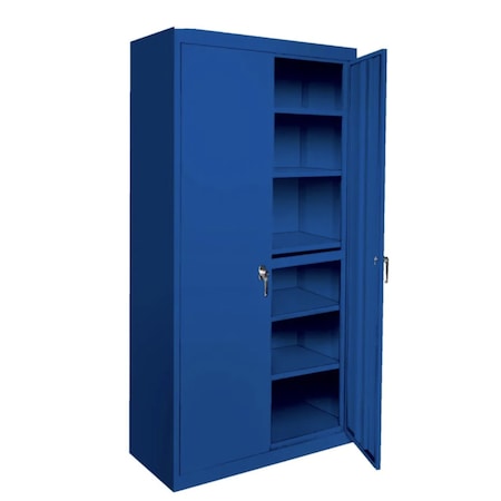 Steel Cabinets Usa Adjustable Storage Cabinet, 72 in H, 36 in W, 24 in D, Blue, 5 Shelves AAH-36RBMAG1-5-BL