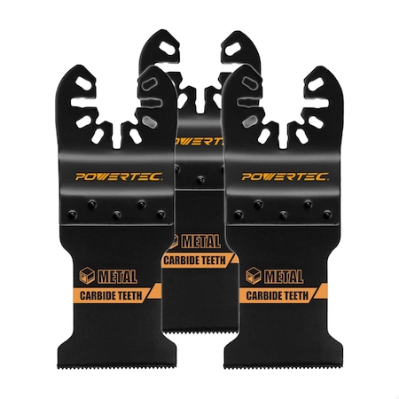 Powertec Carbide Oscillating Tool Blade 3pc Set - Multitool Blades with 2 Adapters, 3PK 14501