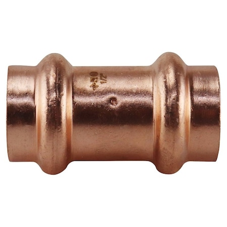 Apollo Coupling with Stop, 1/2 in, Press Fit, Copper, 300 psi Pressure XPRC12