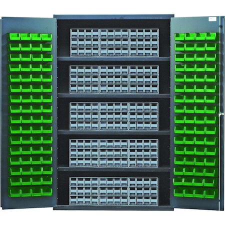 Quantum Storage Systems BEIGE SPECIALTY CABINET W/15 QIC'S &180 GREEN BINS QSC-BG-QIC122GN
