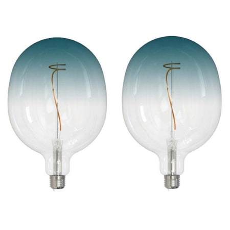 Bulbrite LED Filament 4.5 W Dimmable C53 Light Bulb with Clear/Blue Glass Finish and Medium (E26), 3000K, 2PK 862113