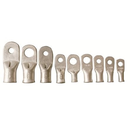 Sigma Electrical Lug, 1/0 AWG Max, 1/4 in Stud, Standard Barrel, None, 50 PK 10141-60