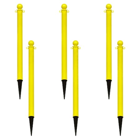 Mr. Chain Yellow Medium Duty Ground Poles (6-Pack) 95402-6