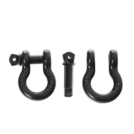 Overland Vcl D-Ring, With 3/4 Inch Pin; 4.75 Ton Weight Rating; Powder Coated Gloss; Black; Steel; Set Of 19010201