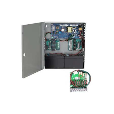 Von Duprin 4A Power Supply, Fused 8 Zone Option Board, 12/24VDC, Battery Back-Up PS904-8F