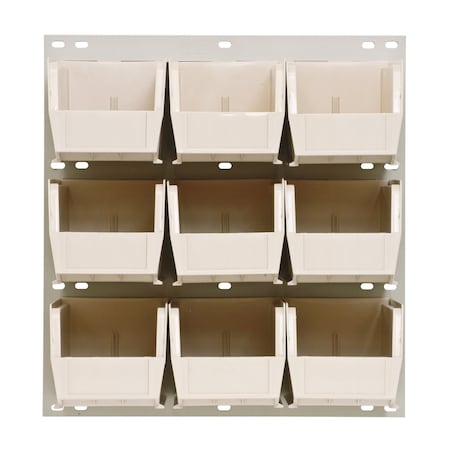 Quantum Storage Systems 18X19 HC LOUVERED PANEL W/9 BINS IVORY QLP-1819HC-230-9IV