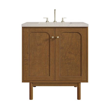 James Martin Vanities Laurent 30" Single Vanity, Honey Oak w/ 3 CM Siberian Silestone Top 545-V30-HNO-3SFR