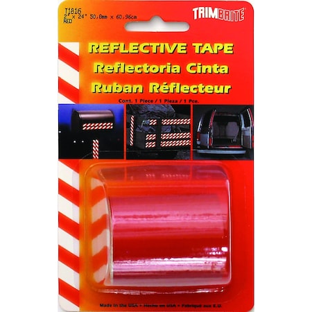 Trimbrite PINSTRIPES Light Reflective 24 Inch Length 2 Inch Width Red Reflective Vinyl T1816