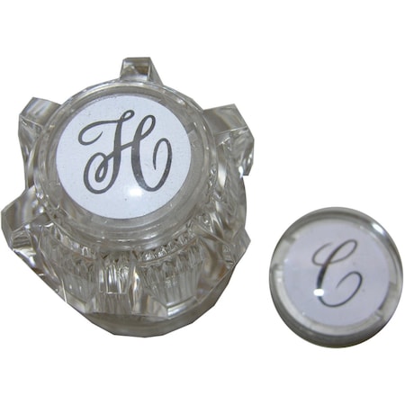 Westlake Pipe & Fittings Moen Round with Hot & Cold Buttons Clear Tub & Shower Handle Kit HC-246