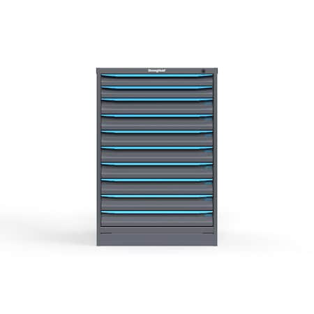 Strong Hold 10 drawer cabinet - (2x 2ft, 8x 3ft) - Blue accents - Keyed Different S3044-PPDAS-1003FS