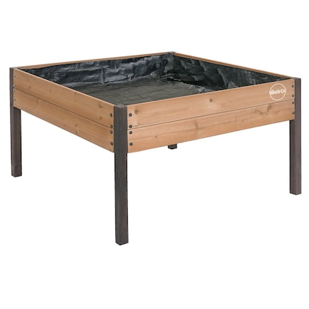 Miracle-Gro 4 x 4 x 2.3 ft Wrangler Brown/Cedar Wood Raised Garden Planter MGWRP4428