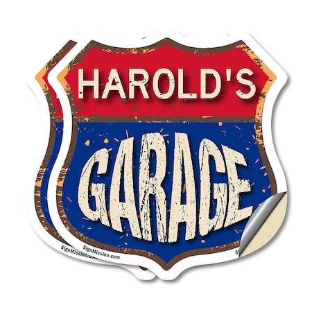 Signmission Harold's Garage, 6 inch X 6 inch, Vinyl Decal, 2PK SHI-D-2PACK-6-383-HAROLD