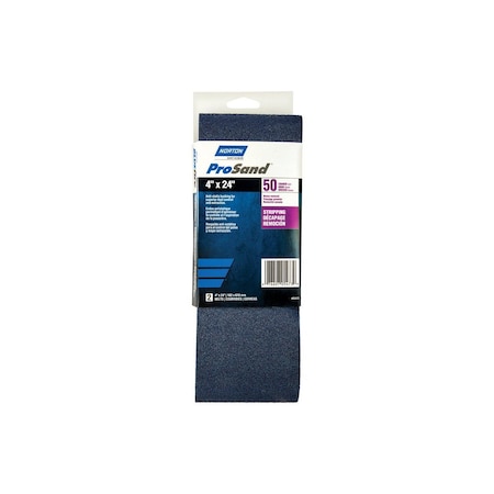 Norton Sanding Belt, 4 in W, 24 in L, 50 Grit, Coarse, Zirconia Aluminum Abrasive Pair 07660705473