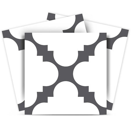 Homeroots 12" X 12" Dark Gray and White Tri Peel and Stick Tiles 555917