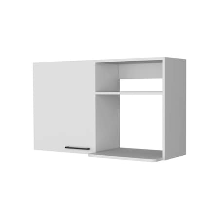 Homeroots 39in White Accent Cabinet With Two Shelves 518042