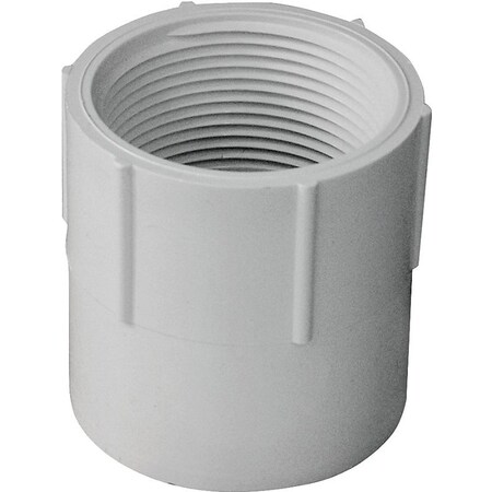 Lasco Pipe Adapter, 112 in, Slip x FPT, PVC, White, SCH 40 Schedule, 330 psi Pressure 435015BC