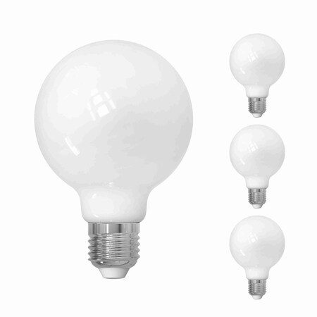 Bulbrite LED Filament, 8.5 Watt Dimmable G40 Light Bulb, Milky Glass Finish, E26 Base, 5000K, 800 Lumens, 2PK 862097