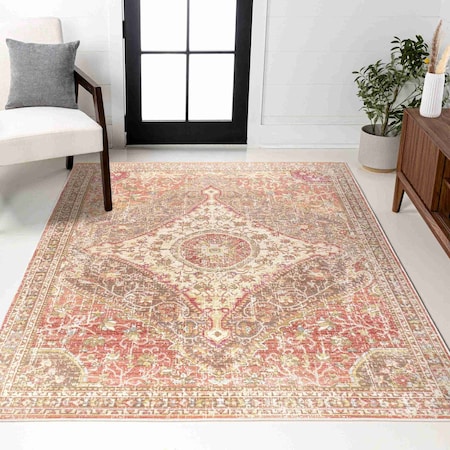 Jonathan Y Petras Modern Ornate Medallion Brown/Pink 8 ft. x 10 ft. Area Rug MDP307B-8