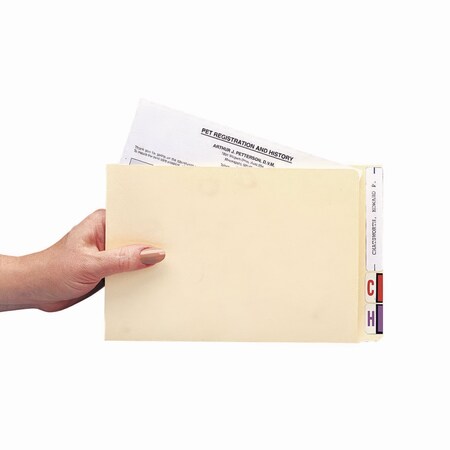 Medical Arts Press Compact File Pocket, Top Tabs, Manila, 100PK 51453