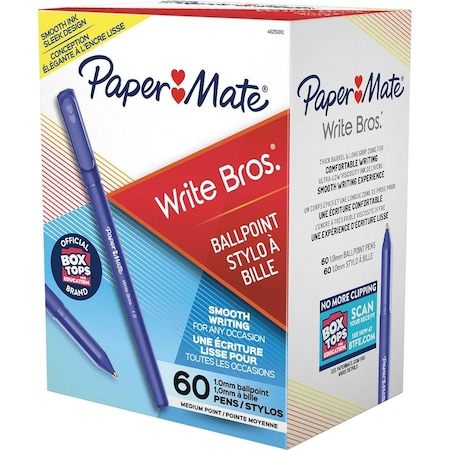 Sanford Paper Mate Ballpoint Stick Pen, Blue Ink, Medium, 60 per Pack 4621501C