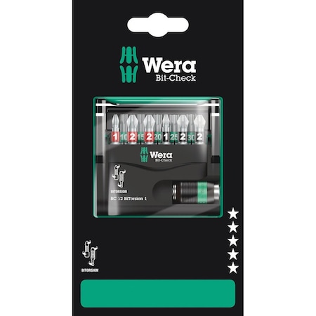 Wera Bit-Check 12 BiTorsion 1 SB, 12 pieces 5136385001