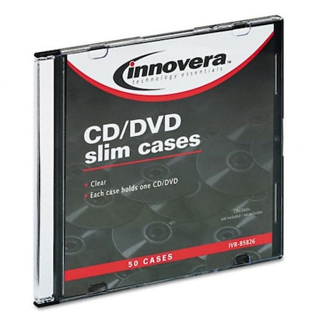 Innovera 85826 Slim CD Jewel Case - Jewel CasePolystyrene - Clear - 1 CD/DVD 85826