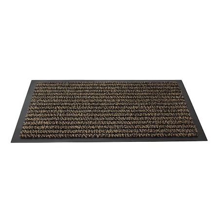 Floortex Door Mat, Polypropylene Scrape and Soak fibres, 0.25 in Thick, Brown, 32 in W x 48 in L FR43248ULTBR