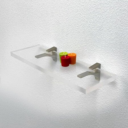 Fab Glass And Mirror Acrylic Shelf 6 x 18inces Brushed Nickel Bracket 3/4in Thickness Acrylic Pack of 1 AS19SC-6x18BN1P