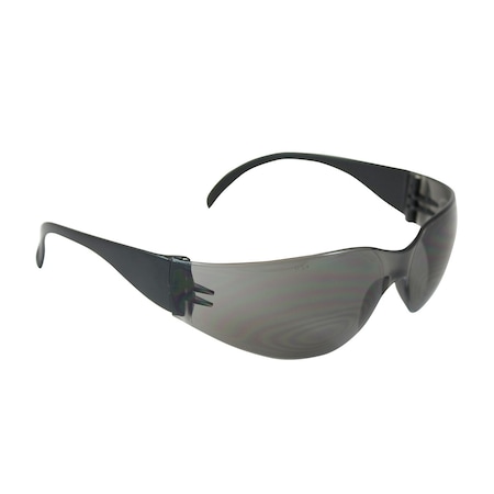Bouton Optical Rimless Safety Glasses with Black Temple, Gray Lens and Anti-Scratch Coating 250-01-0001