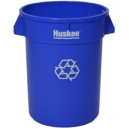 Continental Commercial Products Huskee Recycling Receptacle, 32 gal Capacity, Plastic, Blue 3200-1