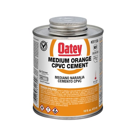 Oatey Cement, CPVC, Orange, 16 oz., Low VOC 31130