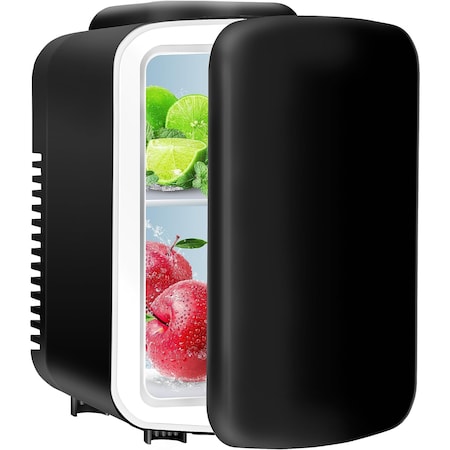 Simple Deluxe 4L/6 Can Mini Fridge, Portable Cooler and Warmer Freon-Free Refrigerator, Provide Compact Storage f HKFRIGMINI4BLK