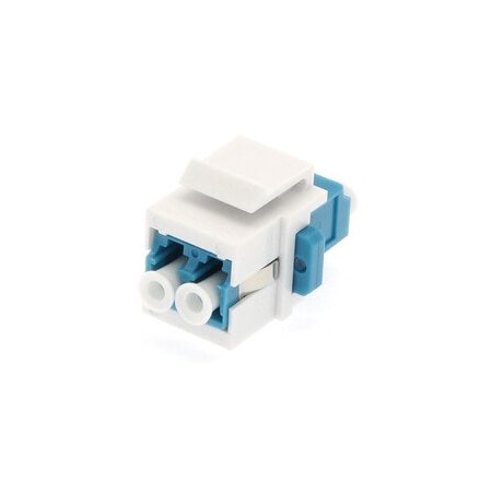 Cable Wholesale LC/UPC Keystone Coupler, Singlemode, Duplex, Blue Body 30LC-LC203