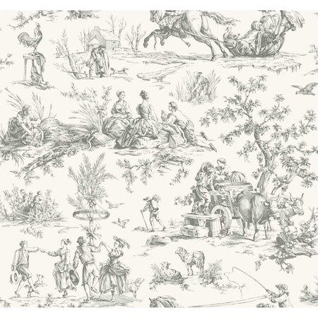 York Wallcoverings Seasons Toile Grey Wallpaper GR5922