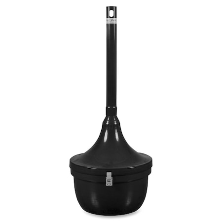 Ex-Cell Kaiser 4.5-Gal. Cigarette Receptacle - Steel, Black Gloss SRS-1 BLK
