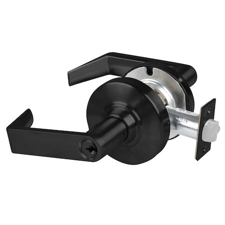 Schlage Grade 1 Institutional Lock, Rhodes Lever, Standard Cylinder, Matte Black Finish, Non-Handed ND82PD RHO 622