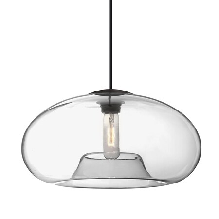 Besa Lighting Besa Bana 15 Pendant, Clear, Black Finish, 1x 60W MAX E26 Base 1JT-BANA15CL-BK