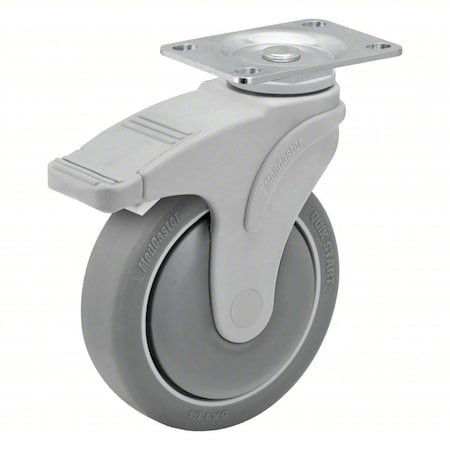 Medcaster Plate Caster, Swivel, Nylon, 7 11/16"H NG06QDP125TLTP01