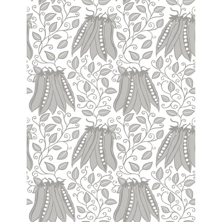 A-Street Prints Peas in a Pod Light Grey Garden Wallpaper 2821-25119