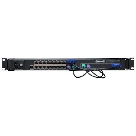 Tripp Lite 16-PORT RACK CONSOLE CAT5 KVM SWITCH 1U RM 19INCH LCD RACKMOUNT B070-016-19