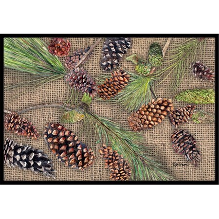 Carolines Treasures 8735JMAT Pine Cones Indoor Or Outdoor Doormat, 24 x 36 in. 8735JMAT